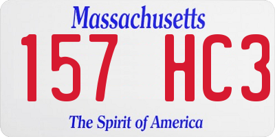 MA license plate 157HC3