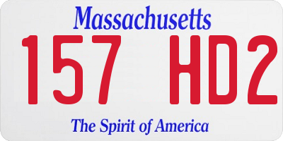 MA license plate 157HD2