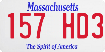 MA license plate 157HD3
