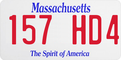 MA license plate 157HD4