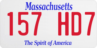 MA license plate 157HD7