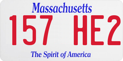 MA license plate 157HE2