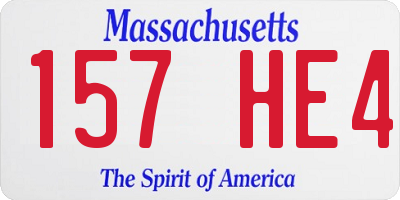 MA license plate 157HE4