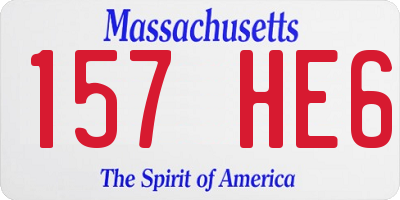 MA license plate 157HE6