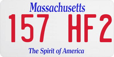 MA license plate 157HF2