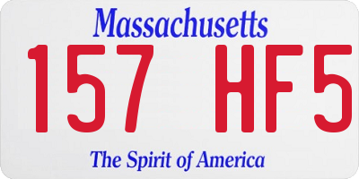 MA license plate 157HF5