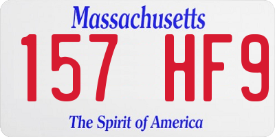 MA license plate 157HF9