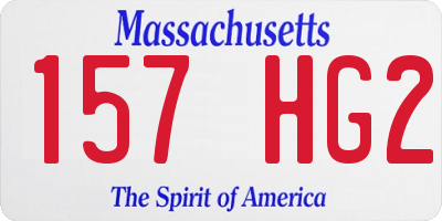 MA license plate 157HG2
