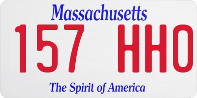 MA license plate 157HH0
