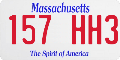 MA license plate 157HH3