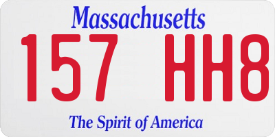 MA license plate 157HH8