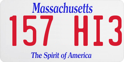 MA license plate 157HI3