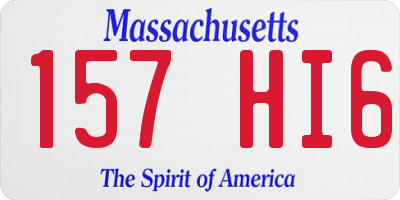 MA license plate 157HI6
