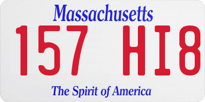 MA license plate 157HI8