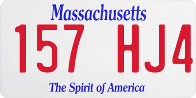 MA license plate 157HJ4