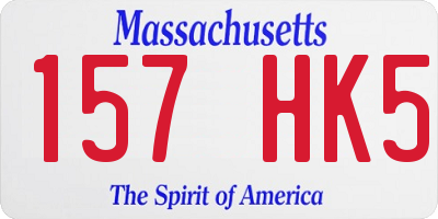 MA license plate 157HK5