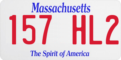 MA license plate 157HL2