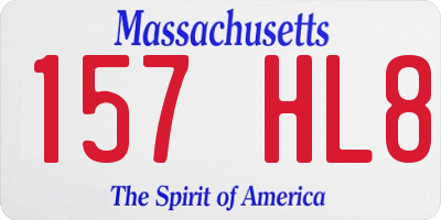 MA license plate 157HL8