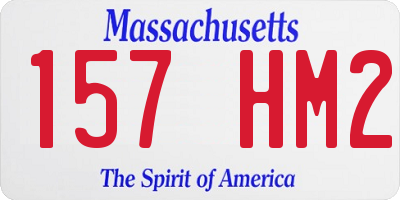 MA license plate 157HM2