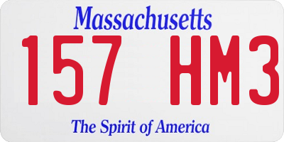 MA license plate 157HM3