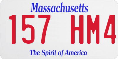 MA license plate 157HM4