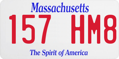 MA license plate 157HM8