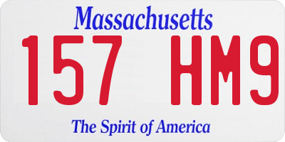 MA license plate 157HM9