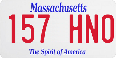 MA license plate 157HN0