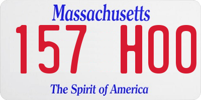 MA license plate 157HO0