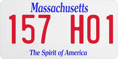 MA license plate 157HO1