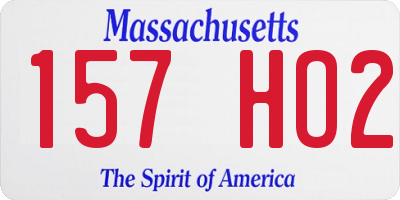 MA license plate 157HO2
