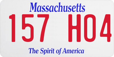 MA license plate 157HO4