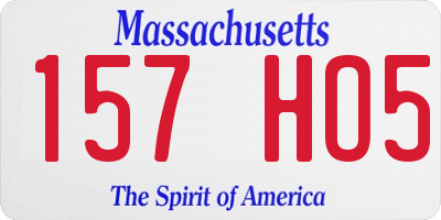 MA license plate 157HO5