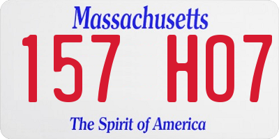MA license plate 157HO7