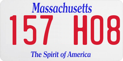 MA license plate 157HO8