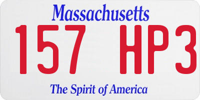 MA license plate 157HP3