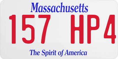 MA license plate 157HP4