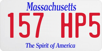 MA license plate 157HP5