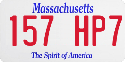 MA license plate 157HP7