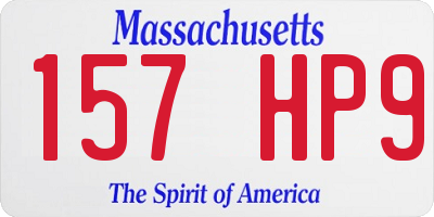 MA license plate 157HP9
