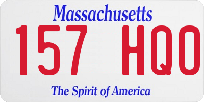 MA license plate 157HQ0