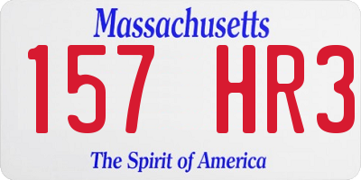 MA license plate 157HR3