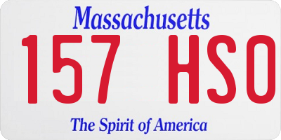 MA license plate 157HS0