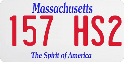 MA license plate 157HS2