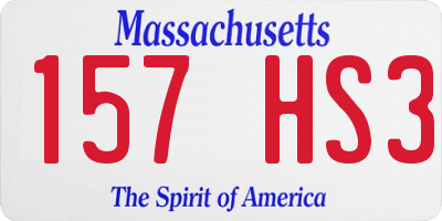 MA license plate 157HS3