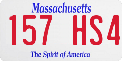 MA license plate 157HS4