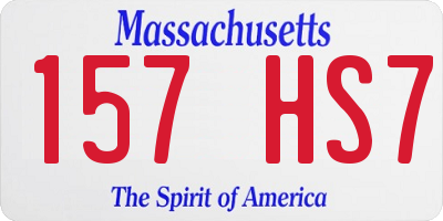 MA license plate 157HS7