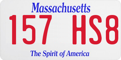 MA license plate 157HS8