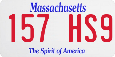 MA license plate 157HS9