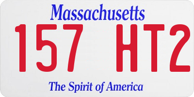MA license plate 157HT2
